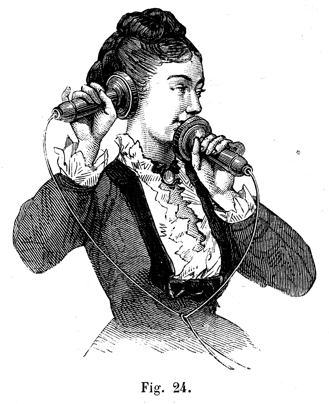 An 1880 Bell telephone with separate transmitter and receiver